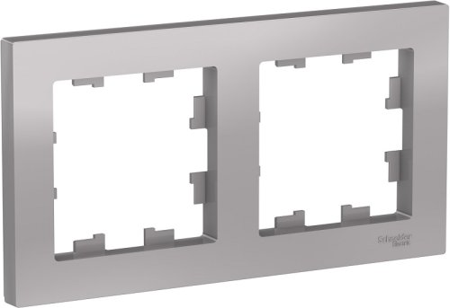 Рамка универсальная Systeme Electric AtlasDesign 2-м. алюминий картинка